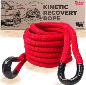 Kinetic Recovery Rope Made in The USA, 7/8 x 30 Tow Rope for Truck Heavy Duty, Kinetic Tow Rope and Kits, Recovery Straps for Truck,Heavy Duty Kinetic Recovery Strap kit