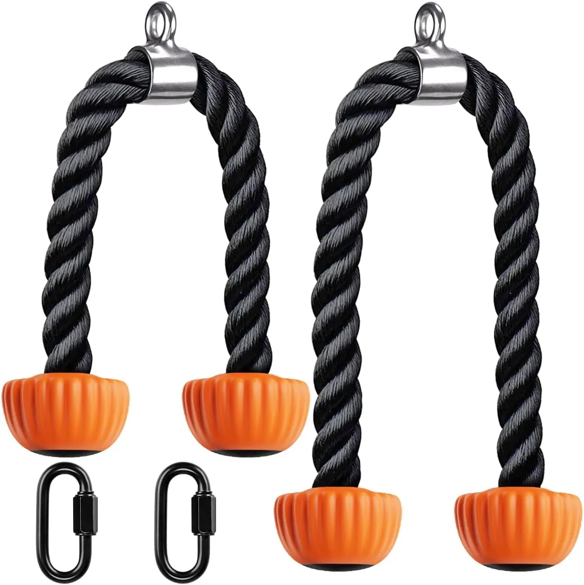 Kipika Tricep Rope, Cable Machine Attachments Pulley System Gym Pull Down Rope, Heavy Duty Nylon Rope with Soft Rubber Ends