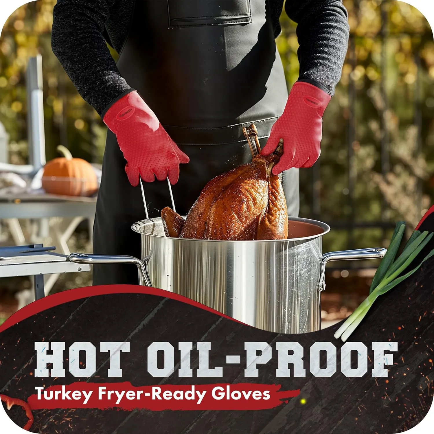 KITCHEN PERFECTION S Silicone Smoker Oven Gloves -Extreme Heat Resistant BBQ Gloves -Handle Hot Food Right on Your Grill Fryer Pit|Waterproof Oven Mitts |Superior Value Set 3 Bonuses