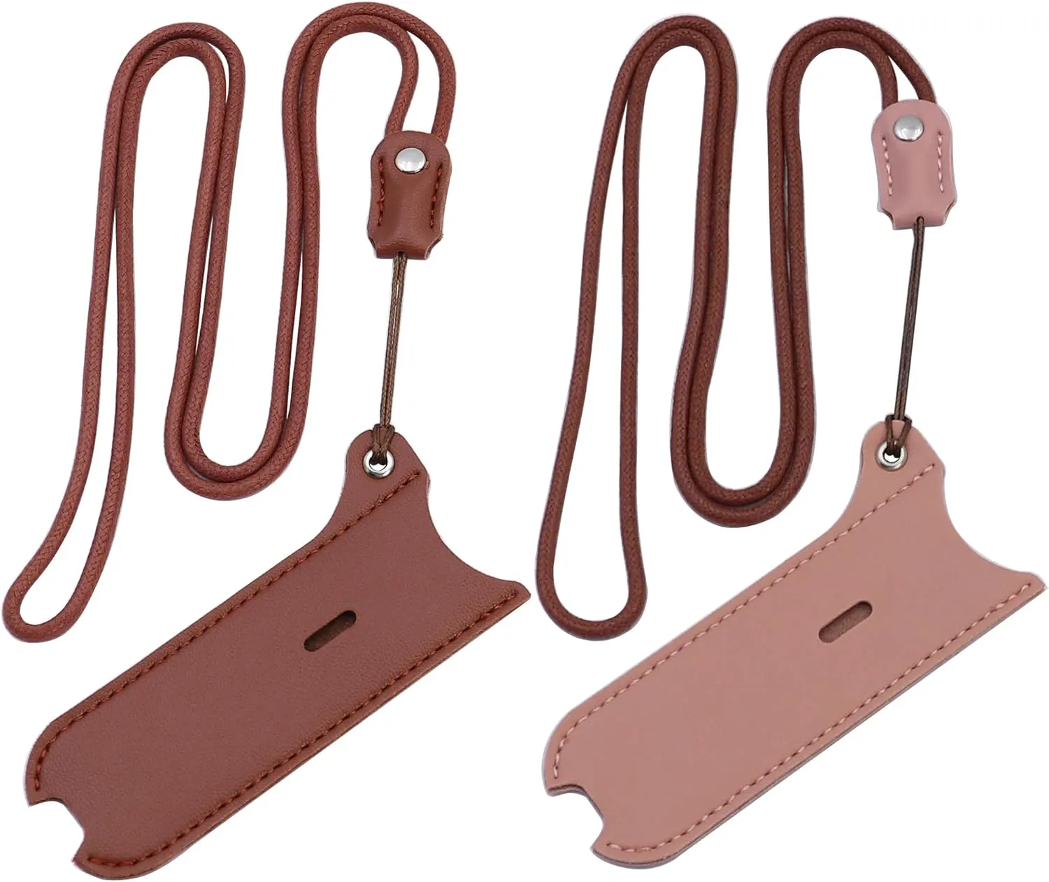 lanyard PU protective sleeve/outdoor anti-lost removable nylon rope artificial leather protective sleeve compatible with r-e-x/J-u-l/mo-t/yo-z etc. [2pack ] [brown pink]
