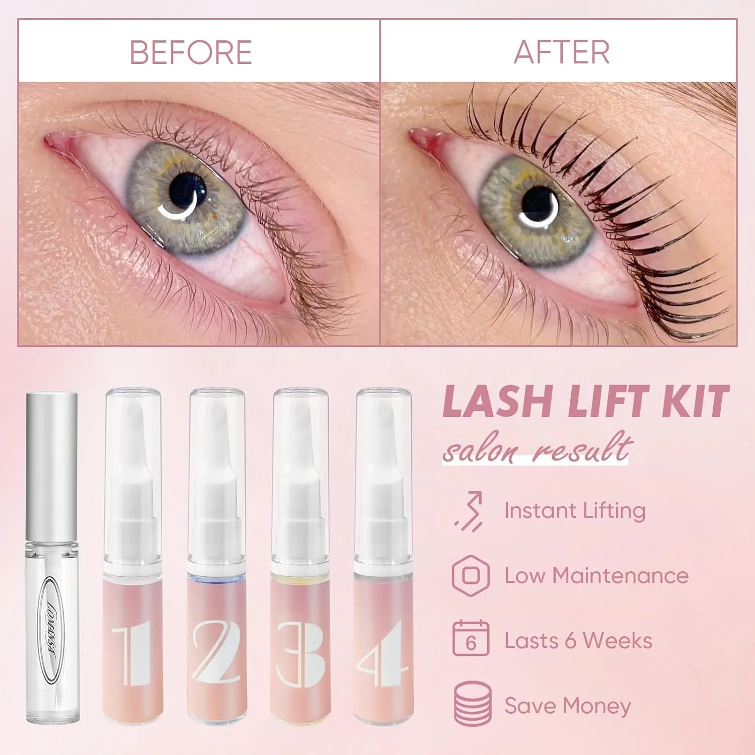 Lash Lift Kit Eyelash Perm Kit Instant Lifting Curling EyeLash Lift for Salon Use with Detailed Instruction