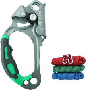 Left Right Hand Ascender, Climbing Device Rope Handle Clamp, for 8mm-13mm Rope Rock Climbing Equipment(B)