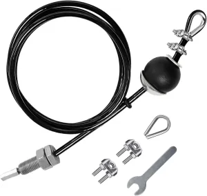 LFJ Replacement Gym Cable Fitness Pulley Cable Steel Wire Rope for Cable Machine Home Gym Weight Lift Pulley System (Black Adjustable wtith Screw end, 137)