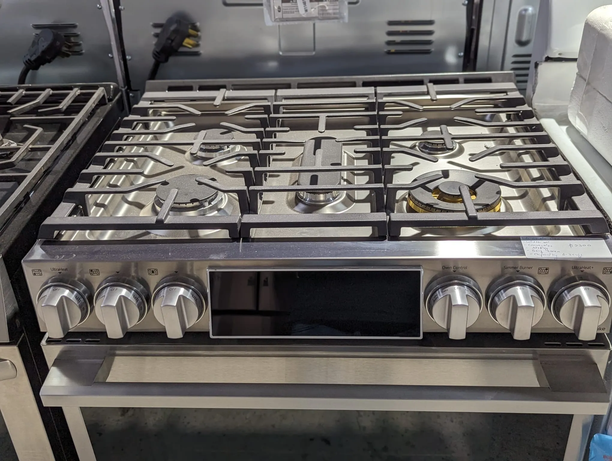 LG Studio LSGS6338F Range, 30"  Gas Range, Self Clean, Convection, 4 Burners, 6.3 cu. ft. Air Fry, 1 Ovens, Wifi Enabled, 22k BTU Telescopic Gliding Extension Rack, InstaView, Air Sous Vide,True European Convection