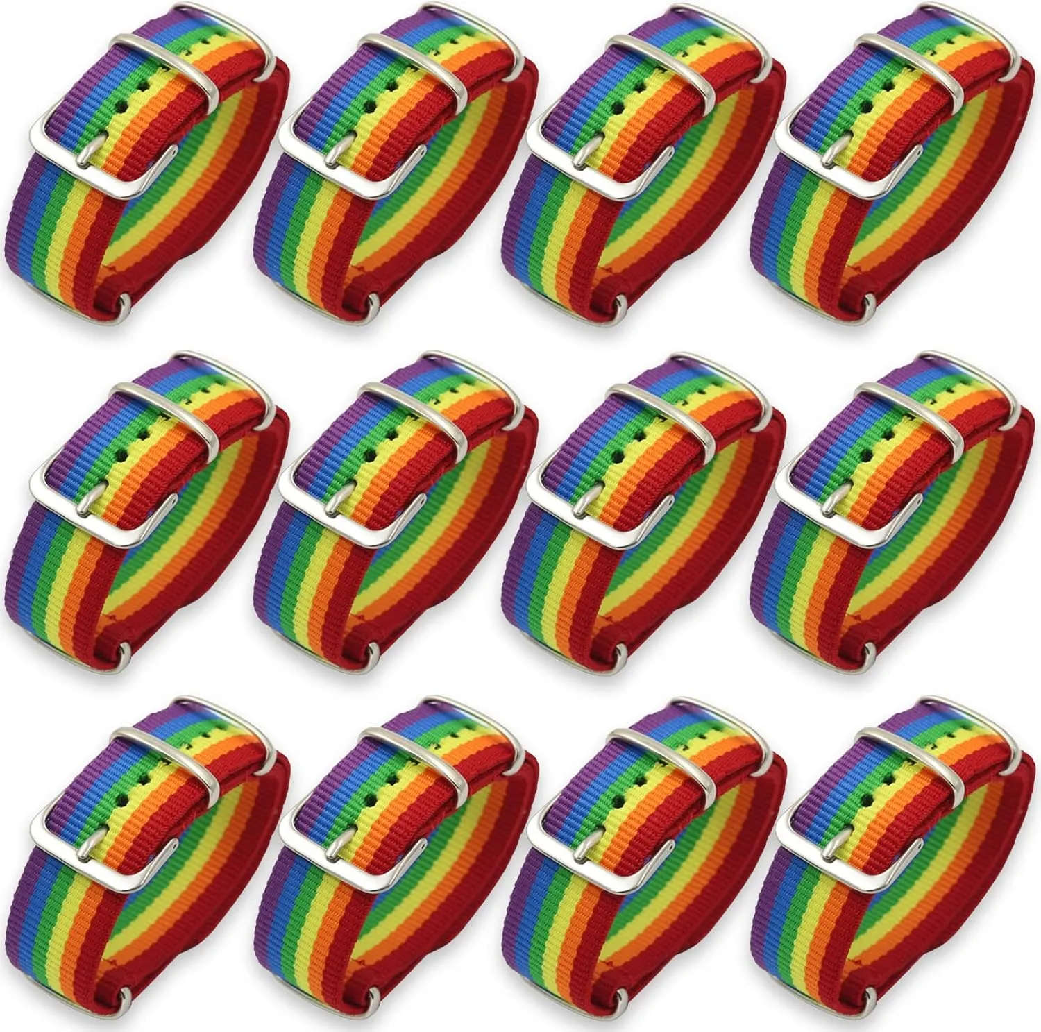 LGBT Pride Bracelet for Bisexual Lesbian Gay LGBTQ Pride Bracelets Handmade Nylon Adjustable Wristband Watch Band Rainbow Bracelets for Women Men Parade Bulk Multiple Pack