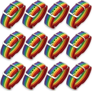 LGBT Pride Bracelet for Bisexual Lesbian Gay LGBTQ Pride Bracelets Handmade Nylon Adjustable Wristband Watch Band Rainbow Bracelets for Women Men Parade Bulk Multiple Pack