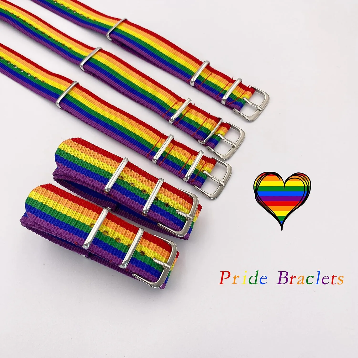 LGBT Pride Bracelet for Bisexual Lesbian Gay LGBTQ Pride Bracelets Handmade Nylon Adjustable Wristband Watch Band Rainbow Bracelets for Women Men Parade Bulk Multiple Pack