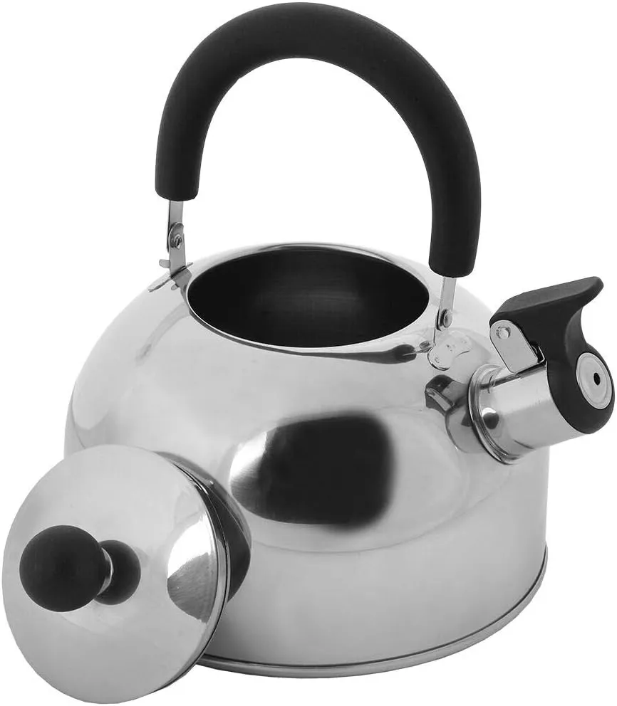 Lily's Home 2 Quart Stainless Steel Whistling Tea Kettle, the Perfect Stovetop Tea and Water Boilers for Your Home, Dorm, Condo or Apartment.