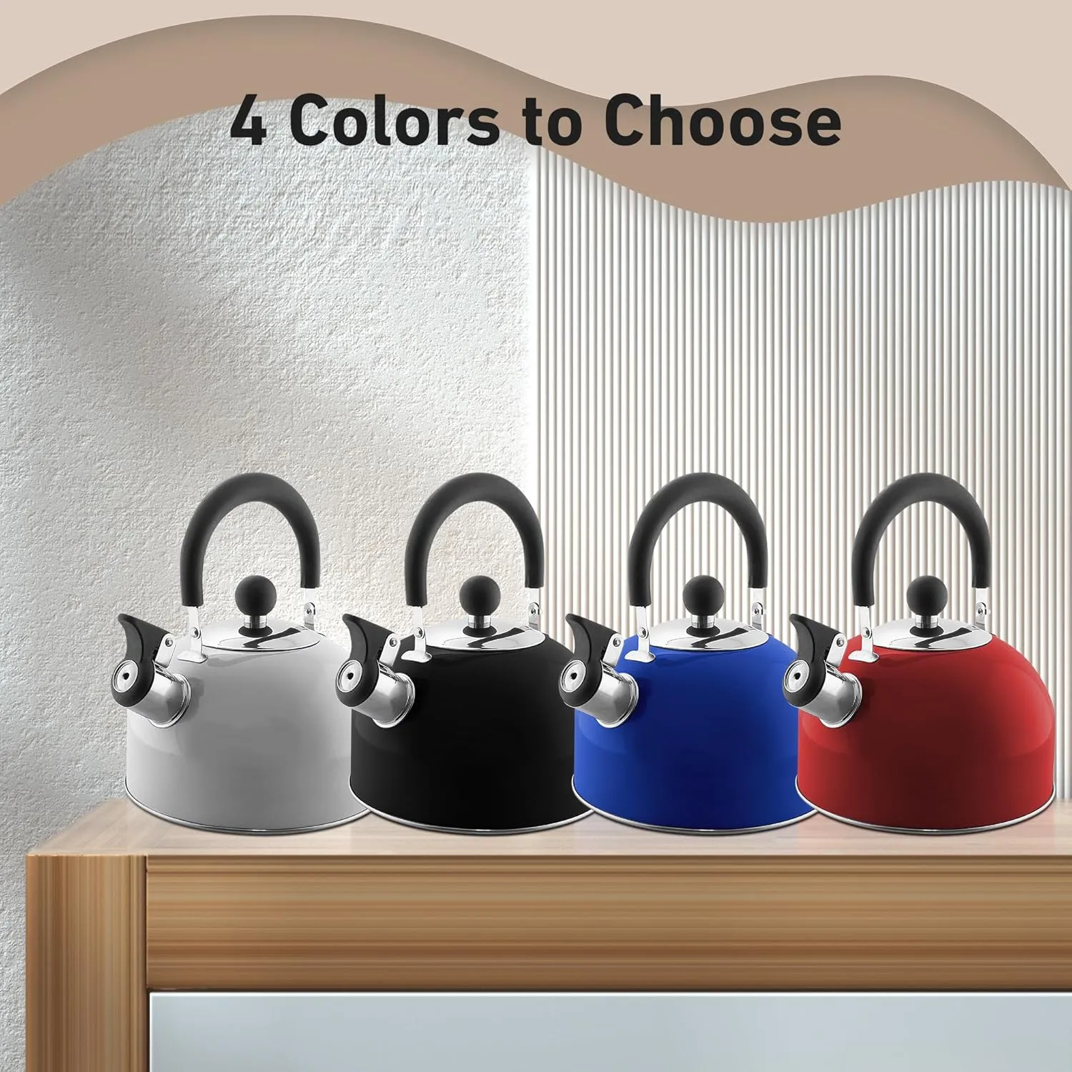 Lily's Home 2 Quart Stainless Steel Whistling Tea Kettle, the Perfect Stovetop Tea and Water Boilers for Your Home, Dorm, Condo or Apartment.