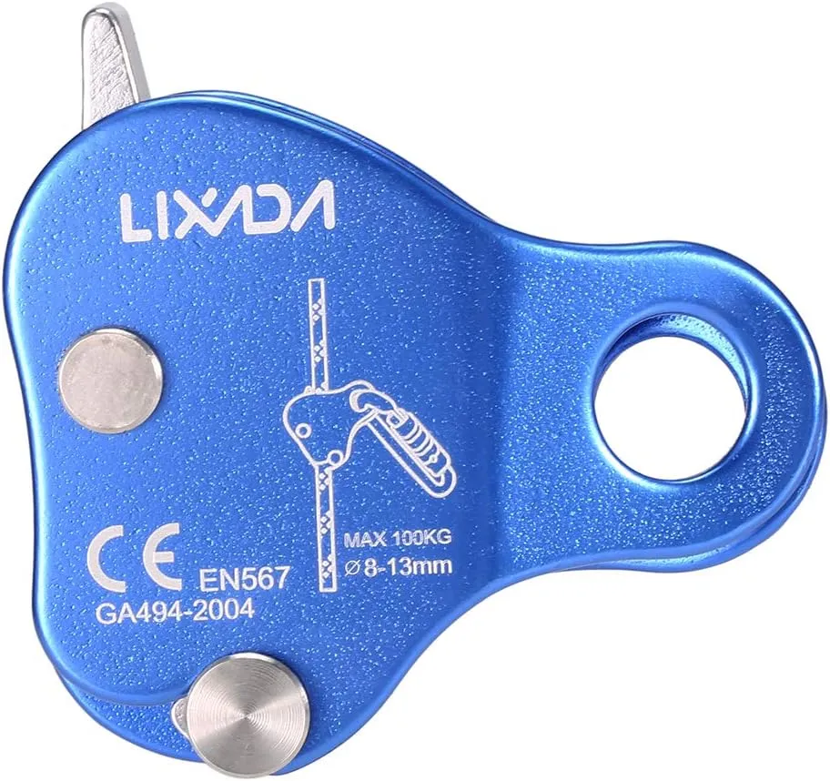Lixada Rock Climbing Ascender Ultralight Fall Arrest Protection Belay Device Self-Locking 8-13MM Rope Grip Clamp for Outdoor Climbing and Rescue