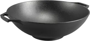 Lodge Pre-Seasoned Cast Iron WOK - Dual Assist Handle - Use in the Oven, on the Stove, or on the Grill - 14 Inch