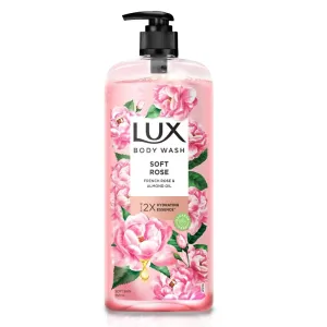 Lu.x Body Wash Soft Skin French Rose & Almond Oil Super Saver XL Pump Bottle with Long Lasting Fragrance, Glycerine, Paraben Free, Extra Foam, 750 ml