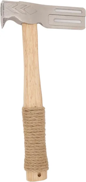 Magnetic Roofing Hammer, Multifunctional Magnet Faced Roofing Hatchet with Hemp Rope Anti Slip Wood Handle for Installing Roofing Nails Felt Hats Roof Construction Repair