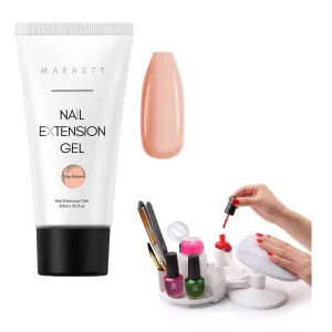 Makartt Nude Nature Poly Nail Extension Gel 50ML Bundle with Adjustable Nail Polish Holder, Poly Nail Gel Builder