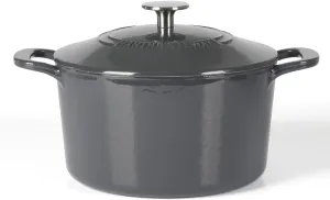 Martha Stewart Gatwick 4 Quart Enamel Cast Iron Dutch Oven - Grey
