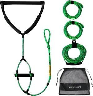 MAYAPHILOS 75ft Wakeboard Water Ski Kneeboard Rope with 15in Floating Handles,4 Sections Watersports Tow Rope for Tubing
