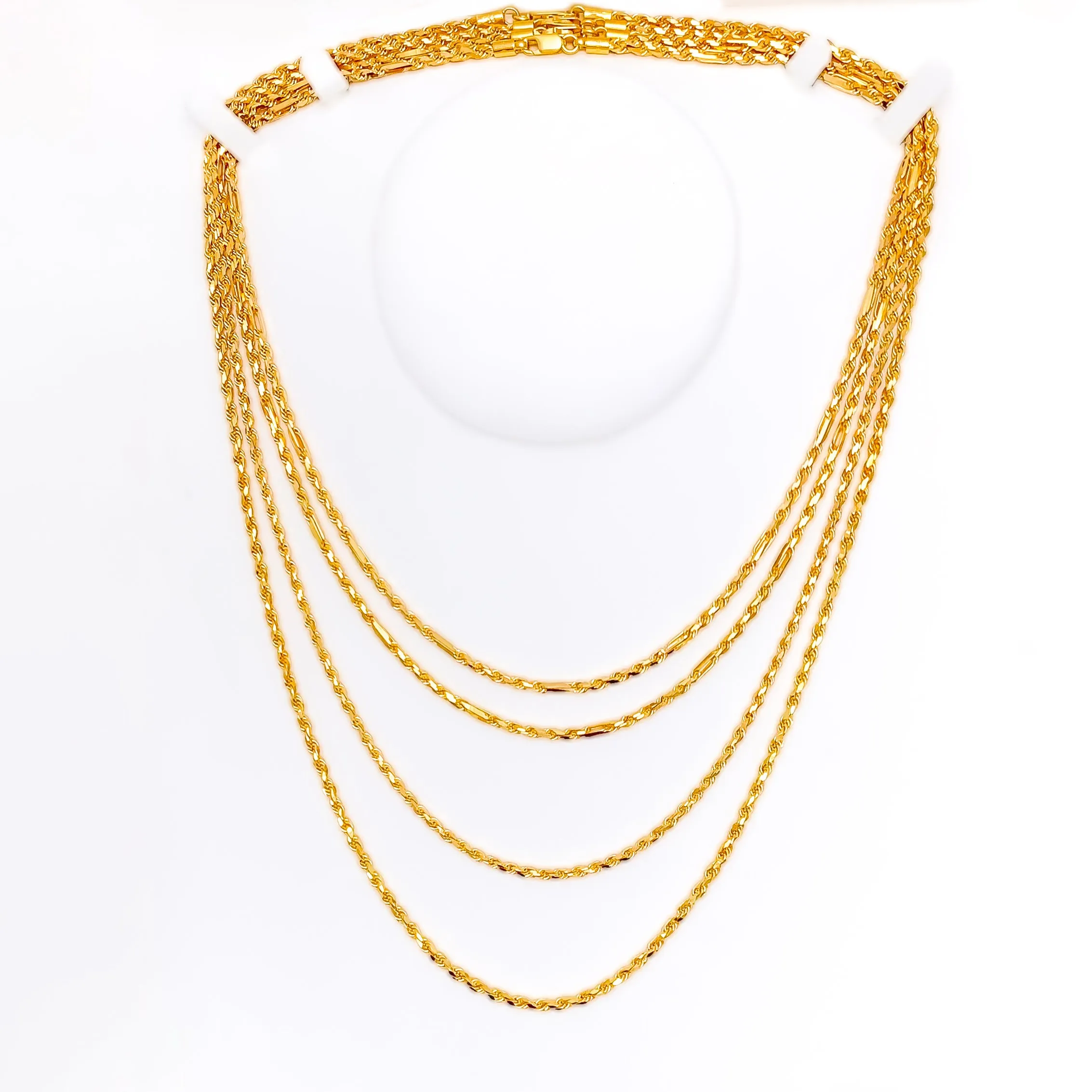 Medium Bold Reflective 22K Gold Rope Chain - 18"