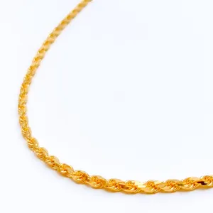 Medium Bold Reflective 22K Gold Rope Chain - 18"