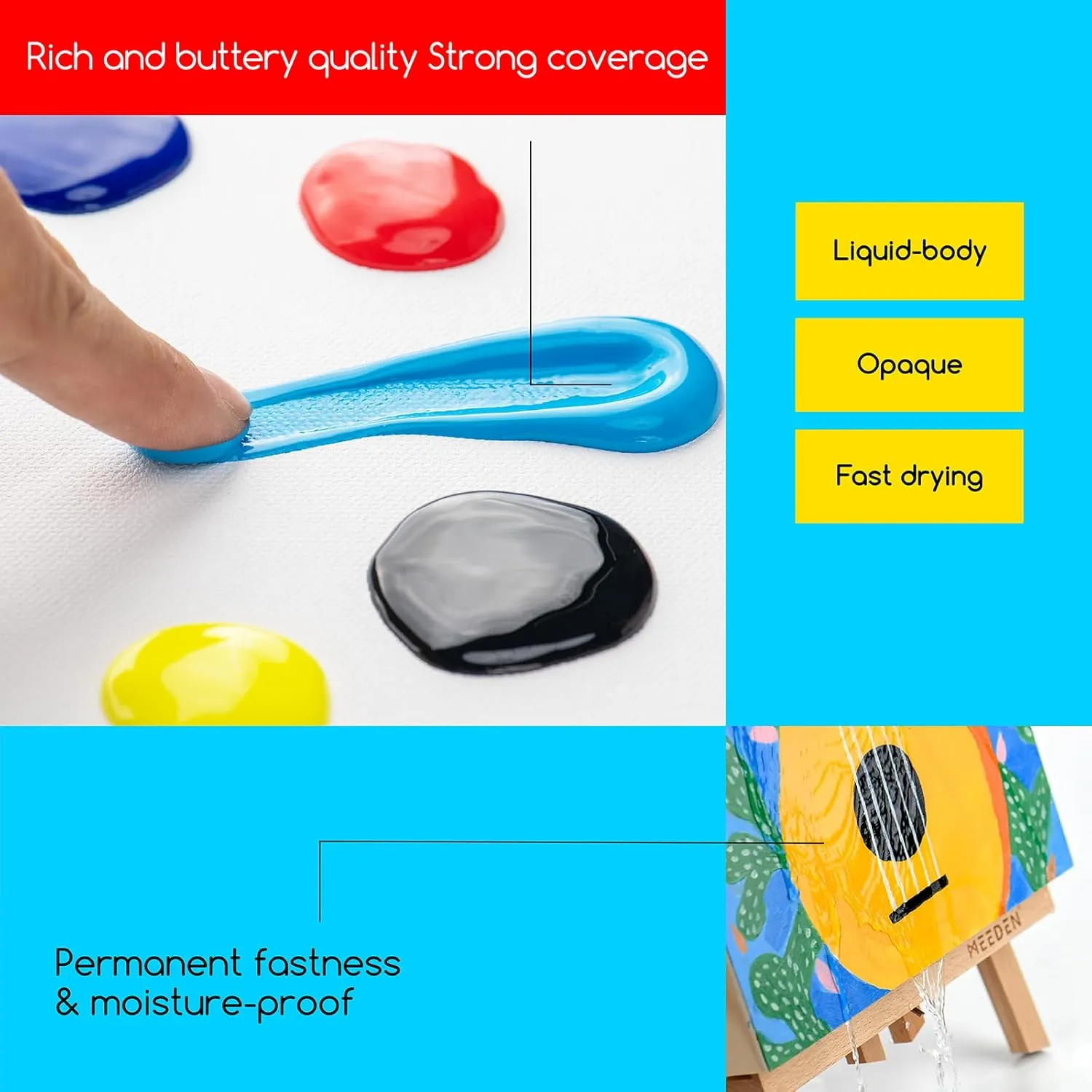 MEEDEN Mid Yellow Acrylic Paint with Pump Lid, 1/2 Gallon (2L /67.6 oz.) Soft Body Non-Toxic Rich Pigment Color, Perfect for Art Class, Wall Painting, Painting Party & Creative DIY