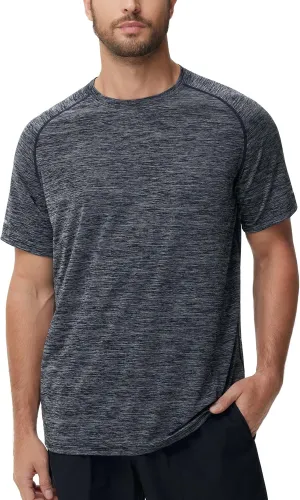 Men's Cooling Ice Silk Running Shirts Quick Dry Short Sleeve Athletic Gym T-Shirts UPF 50  Outdoor Workout Tshirts