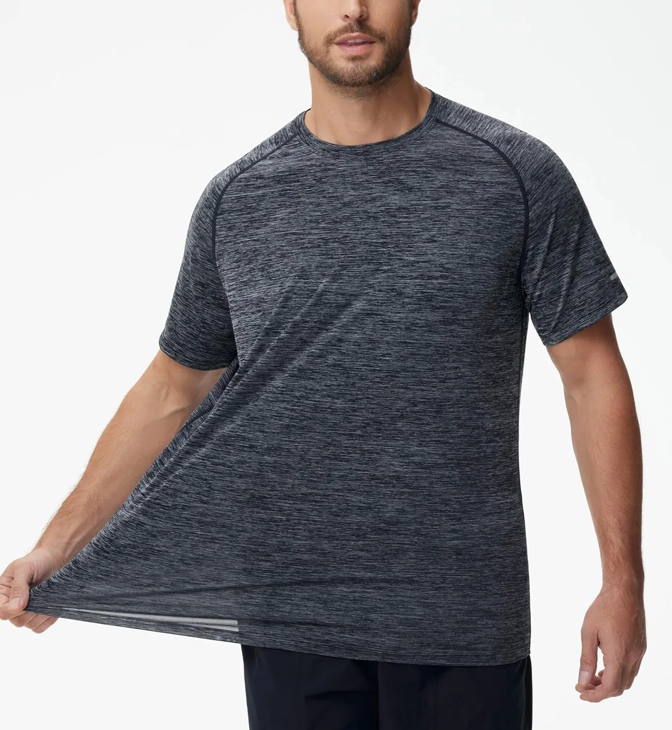 Men's Cooling Ice Silk Running Shirts Quick Dry Short Sleeve Athletic Gym T-Shirts UPF 50  Outdoor Workout Tshirts