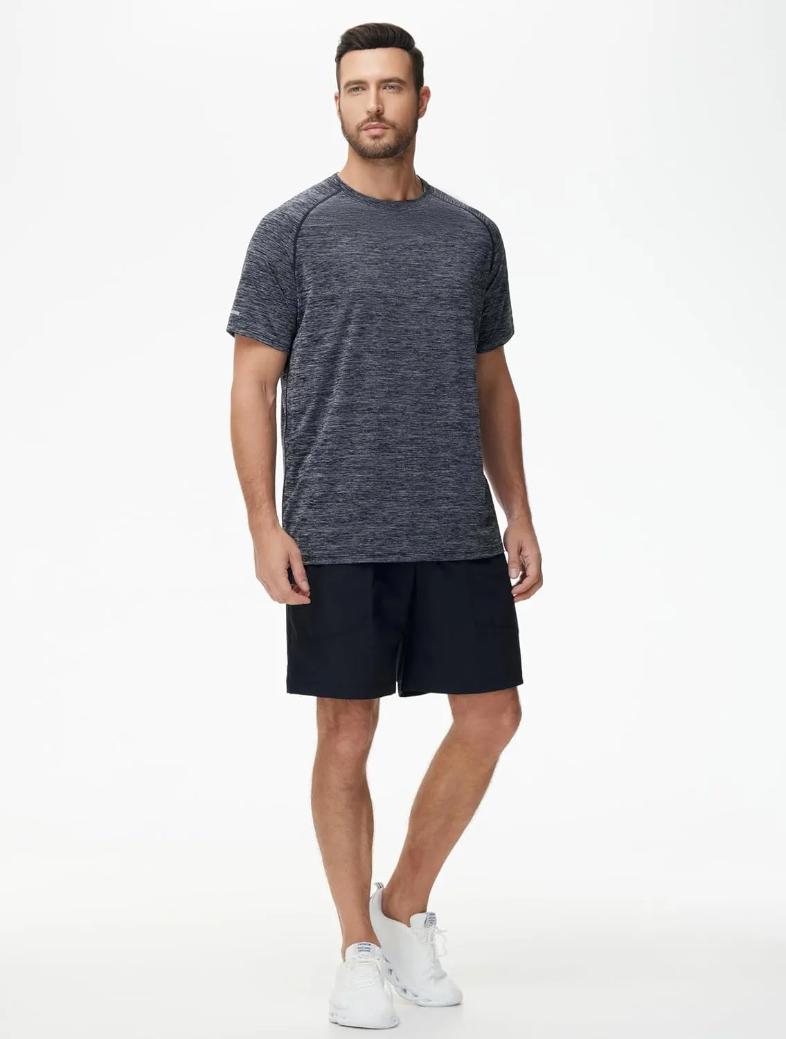 Men's Cooling Ice Silk Running Shirts Quick Dry Short Sleeve Athletic Gym T-Shirts UPF 50  Outdoor Workout Tshirts