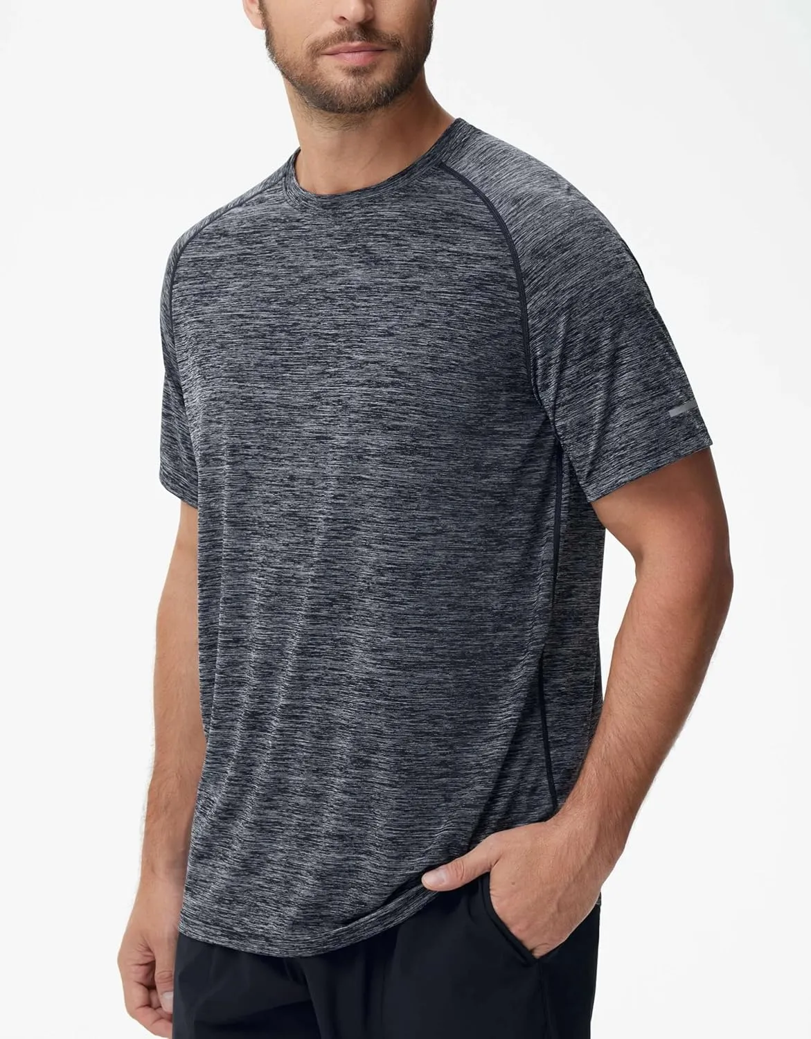 Men's Cooling Ice Silk Running Shirts Quick Dry Short Sleeve Athletic Gym T-Shirts UPF 50  Outdoor Workout Tshirts