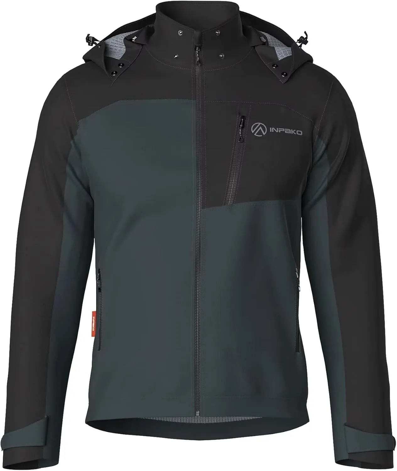 Men's Lightweight Softshell Jacket with Removable Hood, Breathable Water Resistant 5000 Fleece Lined Hiking Jackets