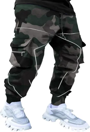 Men's Paisley Pants Cargo Jogger Hip Hop Workout Punk Pants Bandana Techwear Streetwear Sweatpants