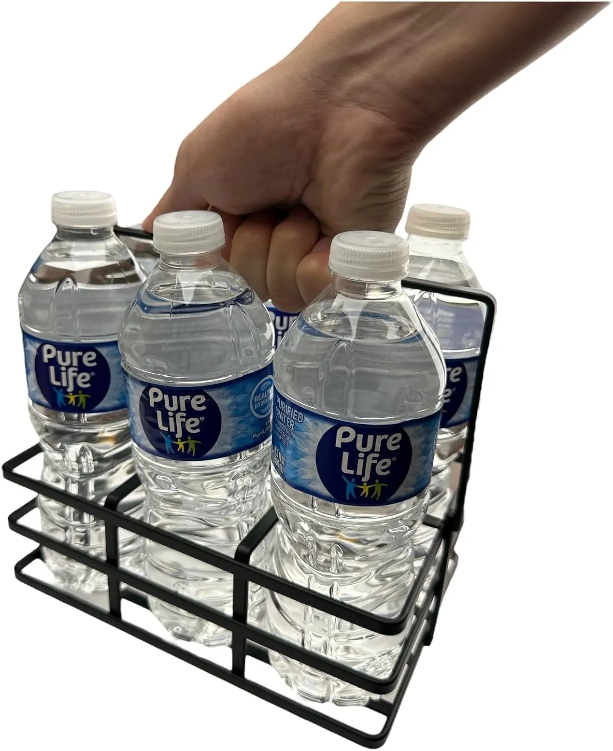 Metal Team Sports Water Bottle Carrier - Water Bottle Caddy Storage Orgnizer 6 Bottle Capacity - Squeeze Bottle Caddy for Kitchen Accessories and Picnic