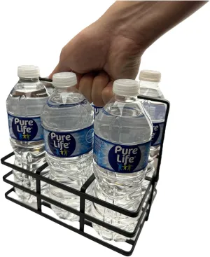 Metal Team Sports Water Bottle Carrier - Water Bottle Caddy Storage Orgnizer 6 Bottle Capacity - Squeeze Bottle Caddy for Kitchen Accessories and Picnic