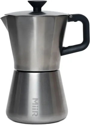 MiiR New Standard Moka Pot, 10oz - Durable Stainless Steel Coffee Maker for Rich Espresso Strength Brew