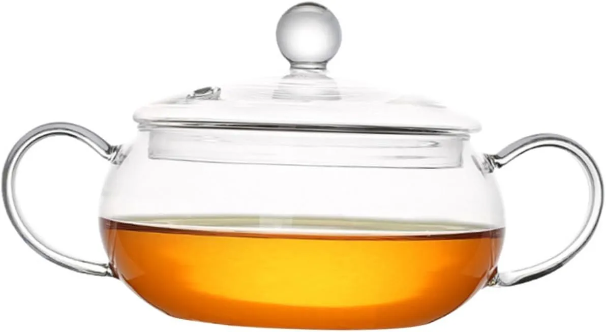 Mikinona Heat Resistant Glass Cooking Pot with Lid Multi-purpose Kitchen Saucepan for Stewing Serving and Cooking Noodles and Soup