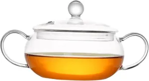 Mikinona Heat Resistant Glass Cooking Pot with Lid Multi-purpose Kitchen Saucepan for Stewing Serving and Cooking Noodles and Soup