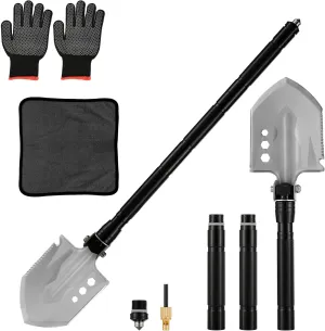 Military Grade Survival Shovel, Life Shovel, and Camping Shovel are Multifunctional Survival Tools Suitable for Camping, Hiking, and Exploration.(Shovel Set)