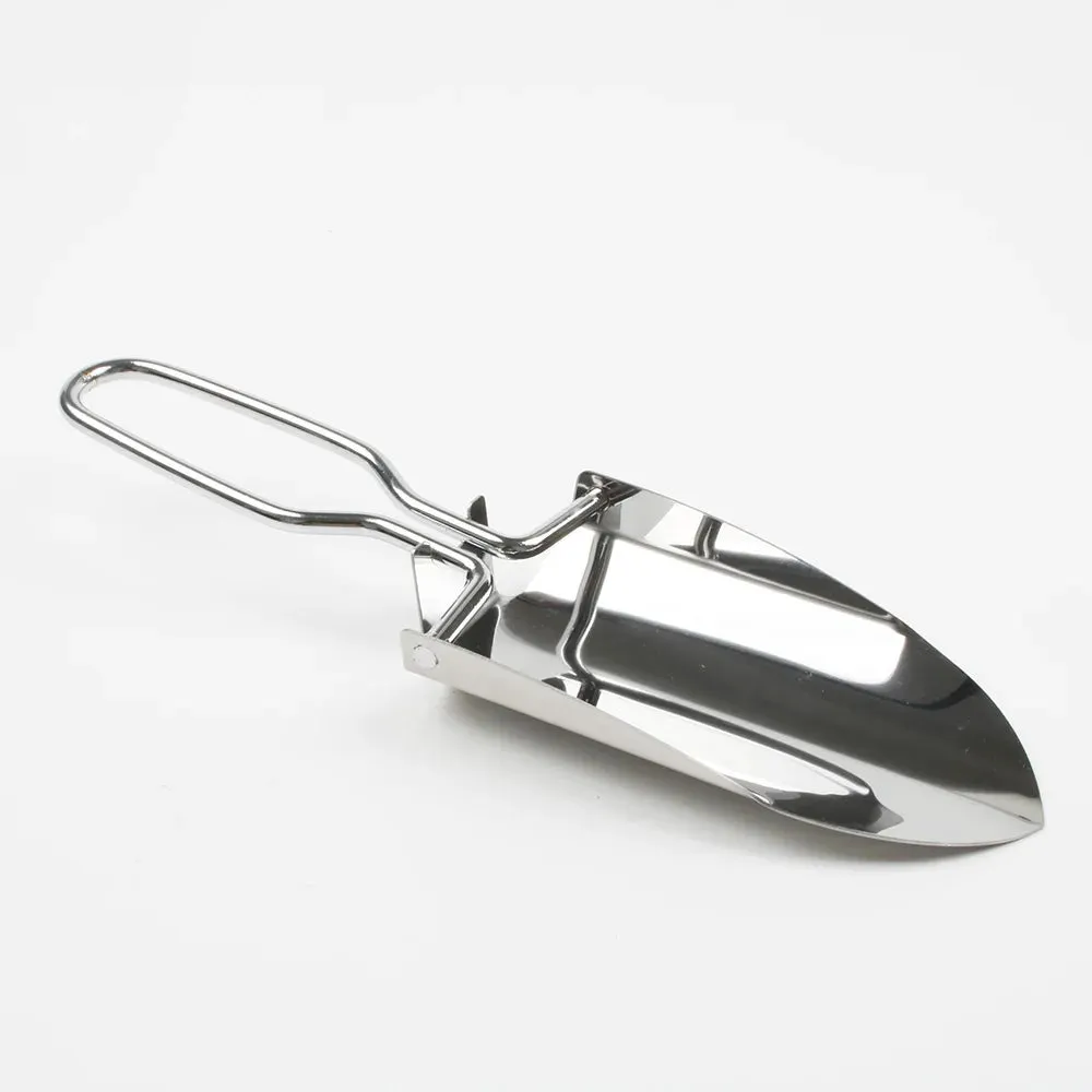 Mini Stainless Steel Garden Tools Collapsible Folding Shovel Camping Spade Gardening Tool Cloth Package Free shipping