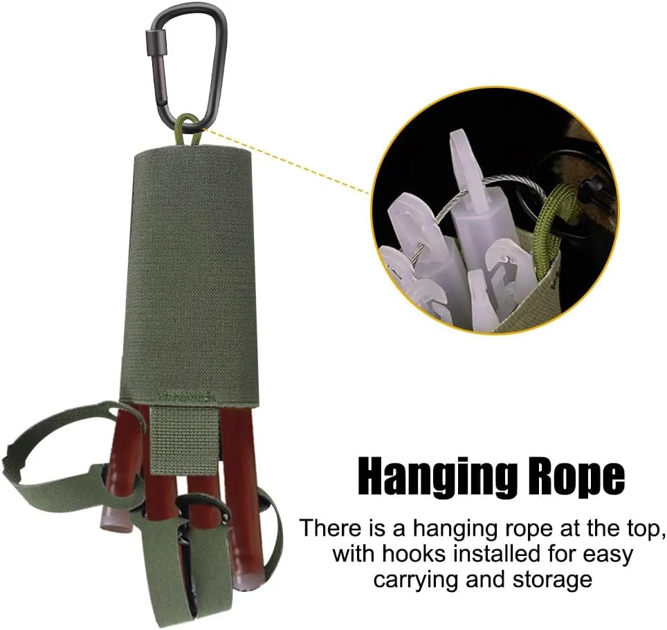 MiOYOOW Tactical Glow Stick Organizer, 6 Glow Sticks Chem Lights Holder with Hanging Rope for Camping Fishing Hunting Sports