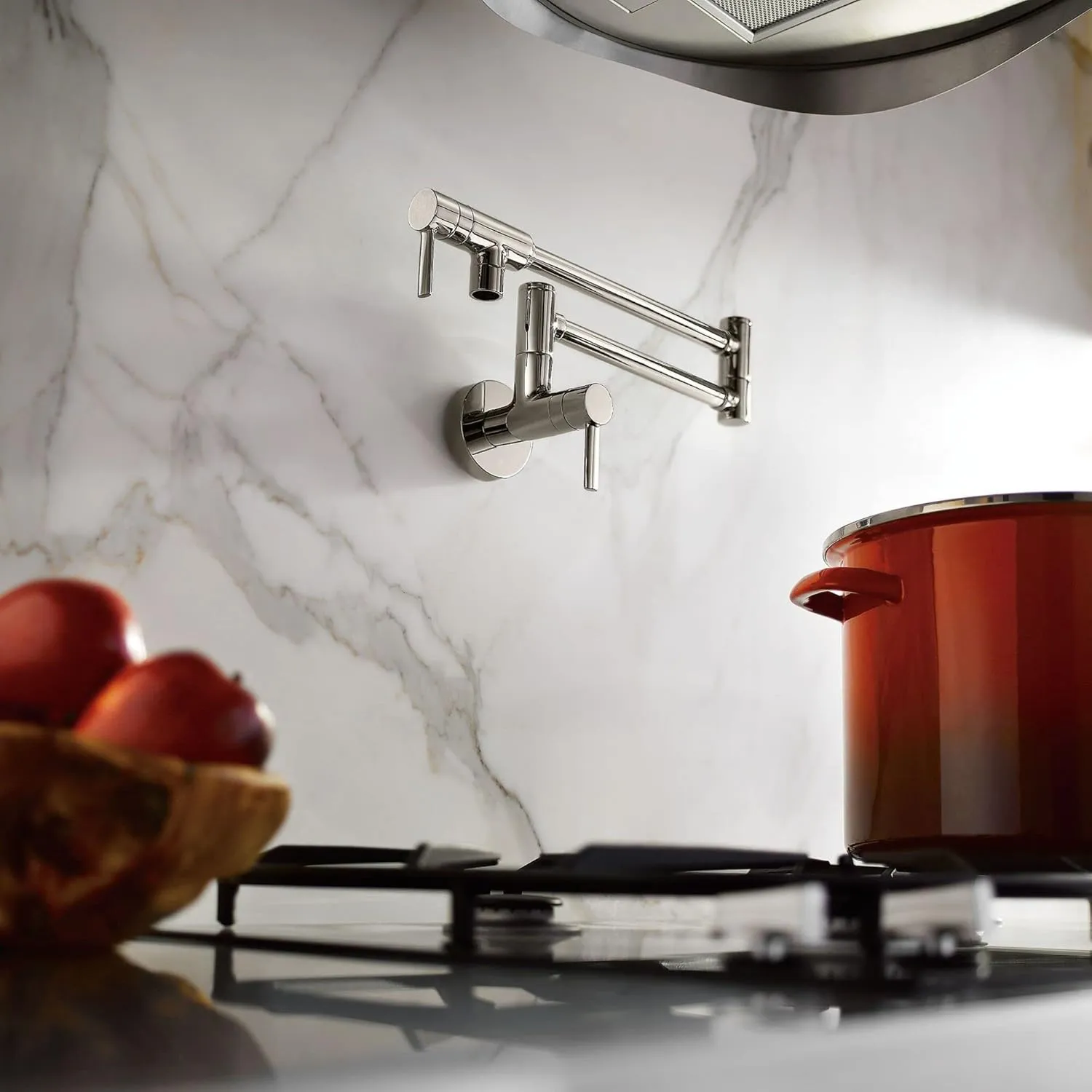 Moen S665 Modern Wall Mount Swing Arm Folding Pot Filler Kitchen Faucet, Chrome