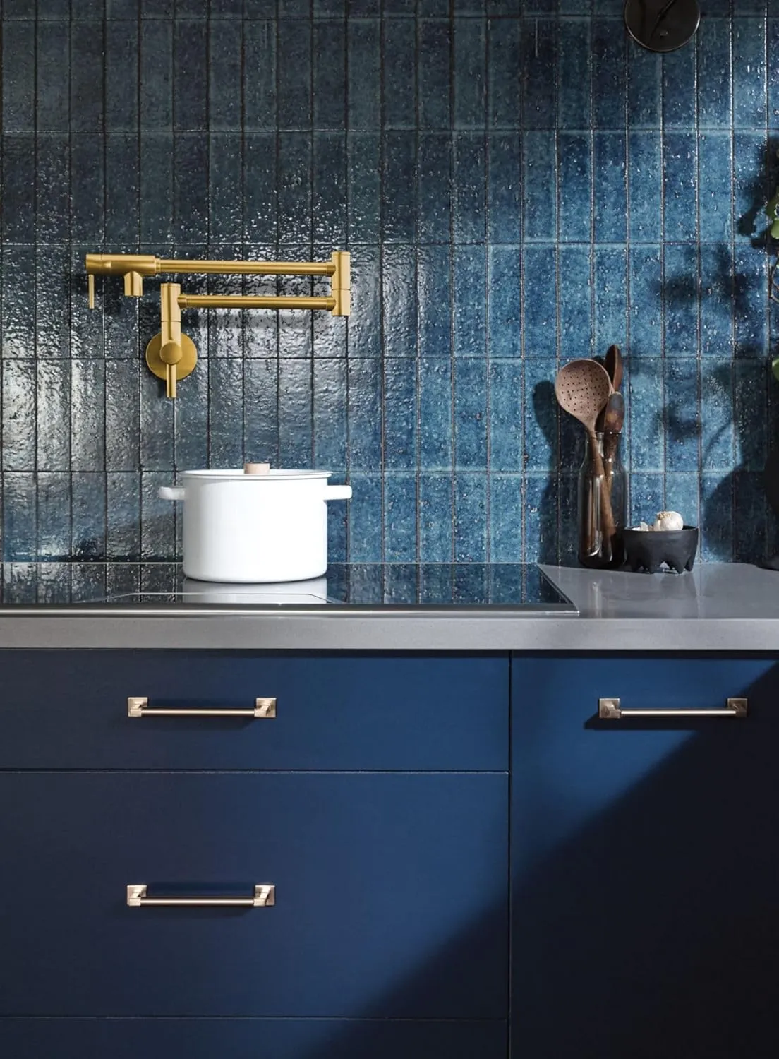 Moen S665BG Modern Wall Mount Swing Arm Folding Pot Filler Kitchen Faucet, Brushed Gold