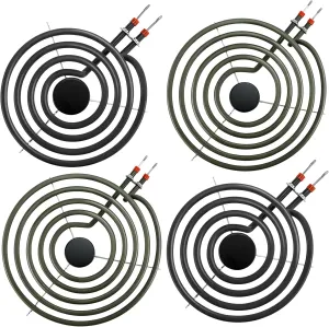 MP22YA Electric Range Stove Burner Element Set (4 Pack)-Include 2 x MP15YA 6" & 2 x MP21YA 8" Stove Burner Replacement for Ken-more May-tag Hard-wick Whirl-pool Electric Range Stoves by AMI PARTS