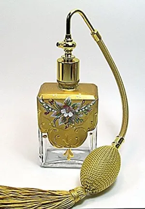 Murano Art Perfume Empty Glass Refillable Perfume Atomizer Bottle with Gold Bulb and Tassel Atomizer Sprayer