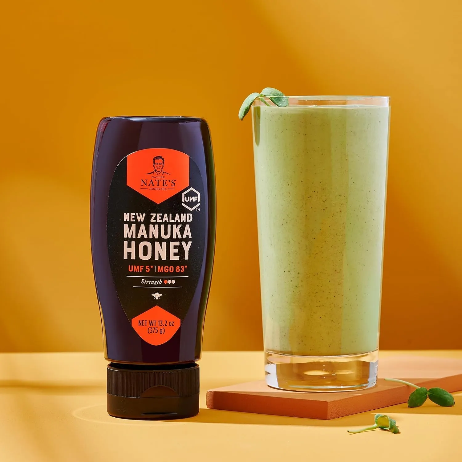 Nate's Raw Manuka Honey New Zealand MGO 512  | UMF Certified 15  | 13.2 oz Squeeze Bottle
