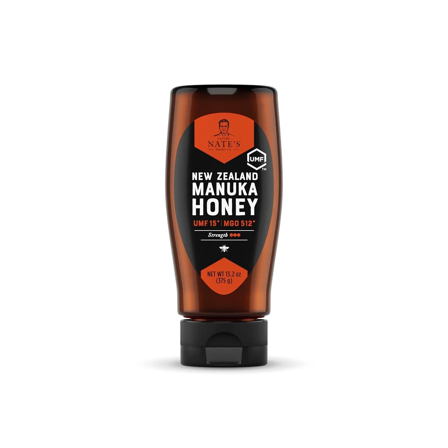 Nate's Raw Manuka Honey New Zealand MGO 512  | UMF Certified 15  | 13.2 oz Squeeze Bottle