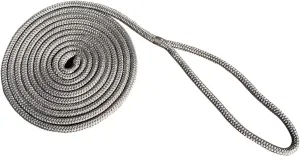 New England Rope 5/8" x 15 Nylon Double Braid Dock Line - Grey [5058-20-00015]