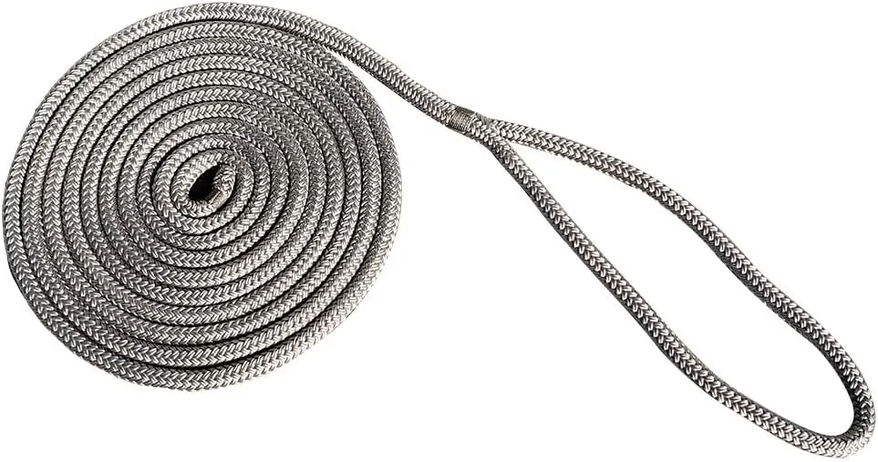 New England Rope 5/8" x 15 Nylon Double Braid Dock Line - Grey [5058-20-00015]