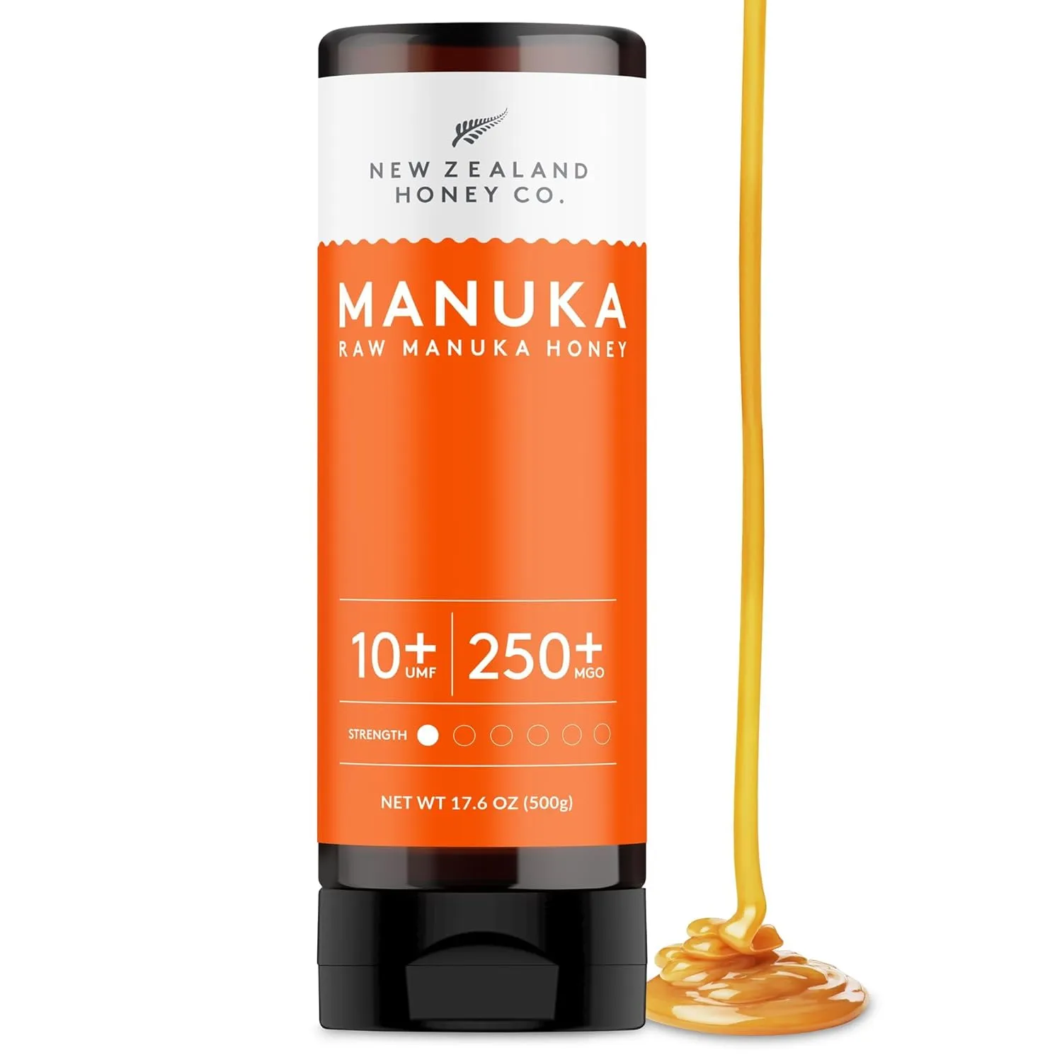 New Zealand Honey Co. Pure Manuka Honey Squeeze Bottle UMF 10  / MGO 250  | 17.6oz | 1.1 lb. (500g)