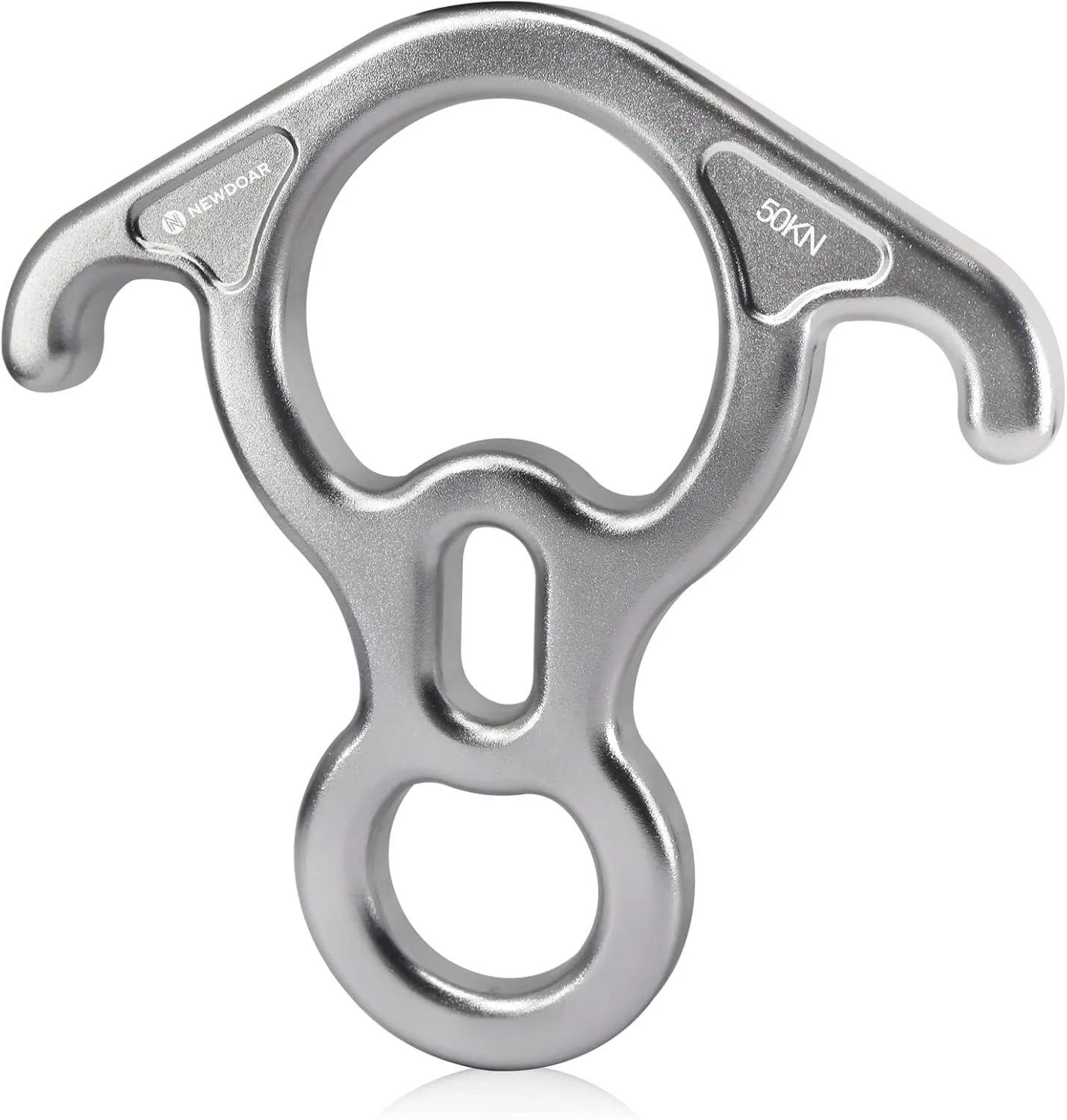 NewDoar 50KN 11000 LBF Rescue Figure,8 Descender Large Bent-Ear Belaying and Rappelling Gear Belay Device for Rock Climbing, Aerial Dance,Ziplining and Peak Rescue 7075 Aluminum Alloy