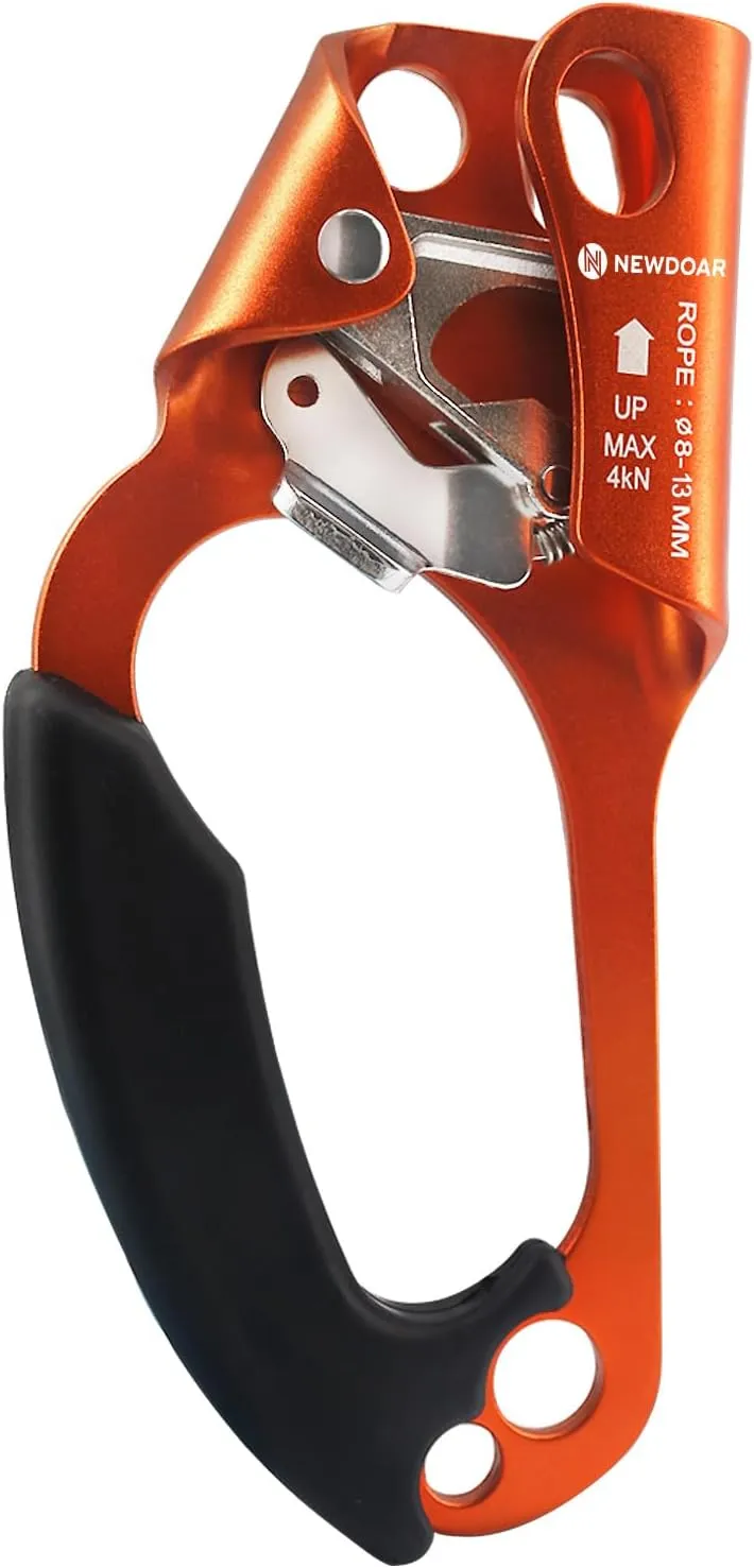 NewDoar UIAA & CE Certified Hand Ascender Rock Climbing Tree Arborist Rappelling Gear Equipment Rope Clamp for 8~13MM Rope