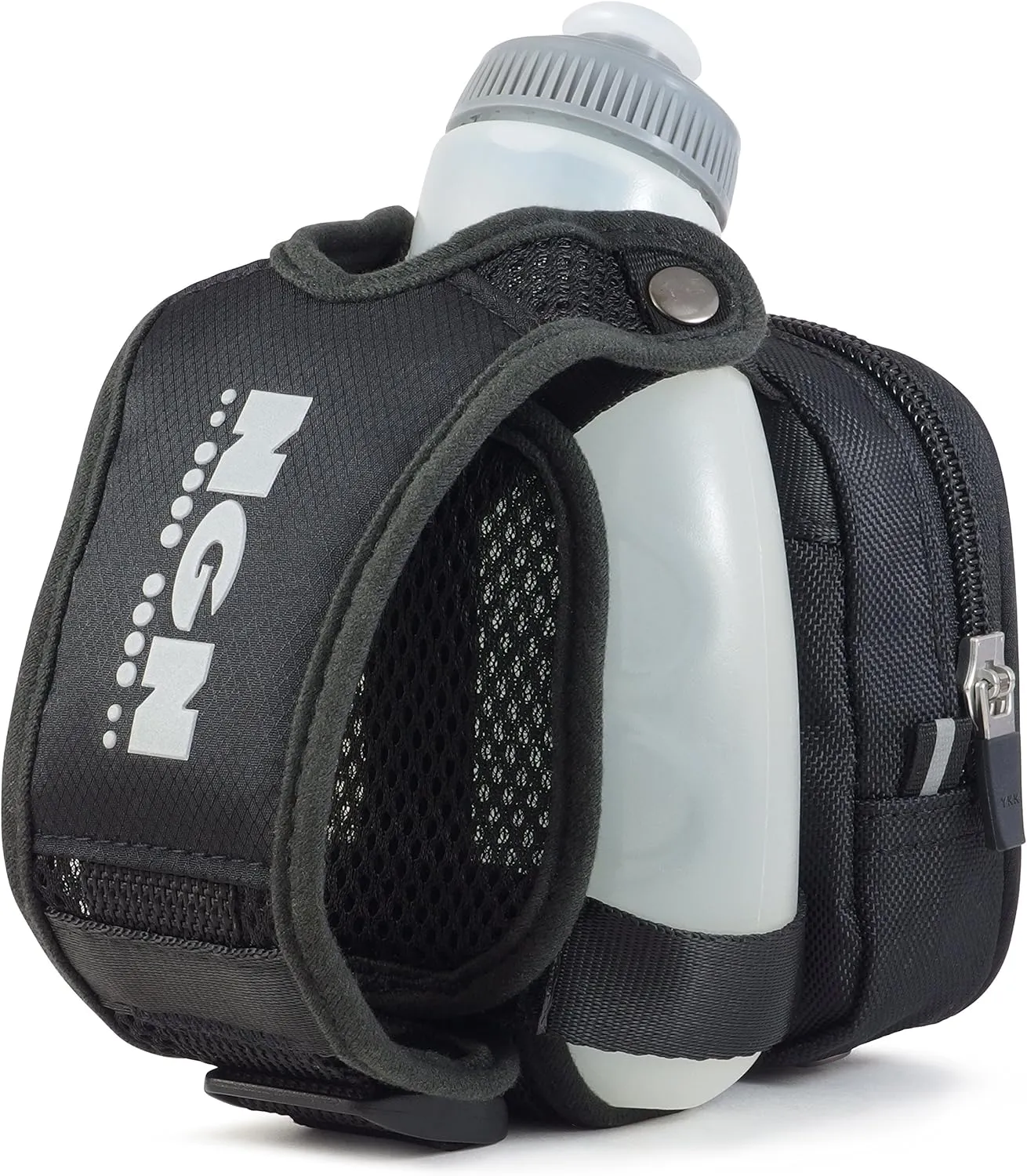 NGN Sport - Running Water Bottle Handheld | Hydration Bottle & Pack with Zippered Pocket - 10 oz