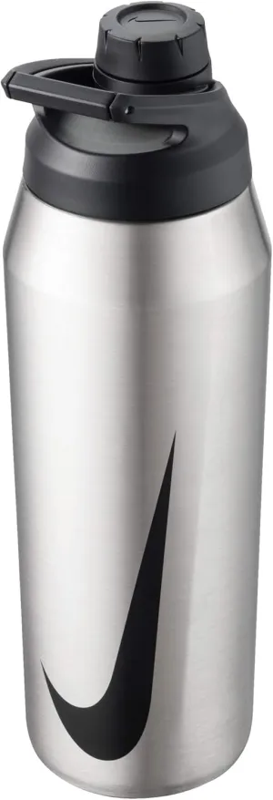 Nike SS HY2004 Hypercharge Chug Bottle, Brushed Stainless Steel/Black, 24 oz, 24 oz, 24 fl oz (709 ml)